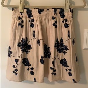 Navy and Cream summer mini skirt